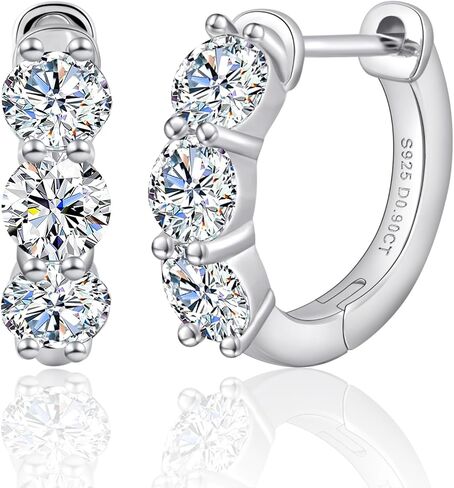 Moissanite Diamond Earrings For Women Huggies Sterling Silver Hoop Earrings For Women Hypoallergenic White Gold Earrings Mens Hoop Earrings Lab Grown Diamond Earrings Mens Silver Jewelry Earing Houston Diamond District in Saudi Arabia