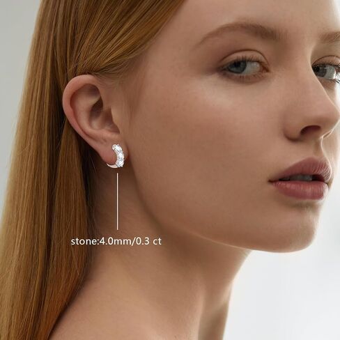 Moissanite Diamond Earrings For Women Huggies Sterling Silver Hoop Earrings For Women Hypoallergenic White Gold Earrings Mens Hoop Earrings Lab Grown Diamond Earrings Mens Silver Jewelry Earing Houston Diamond District in Saudi Arabia