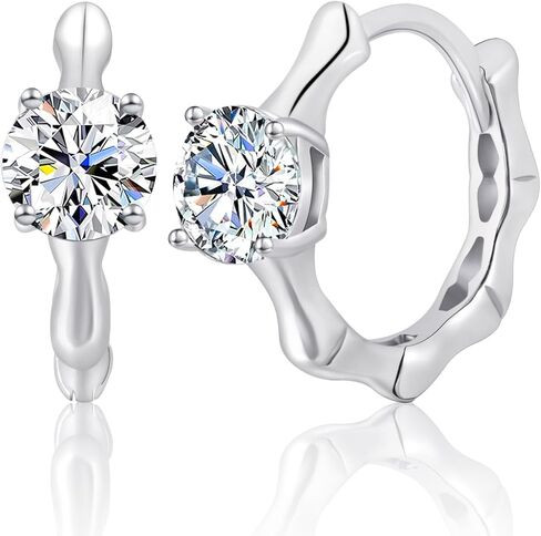 Moissanite Diamond Earrings For Women Huggies Sterling Silver Hoop Earrings For Women Hypoallergenic White Gold Earrings Mens Hoop Earrings Lab Grown Diamond Earrings Mens Silver Jewelry Earing Houston Diamond District in Saudi Arabia