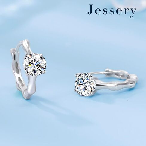 Moissanite Diamond Earrings For Women Huggies Sterling Silver Hoop Earrings For Women Hypoallergenic White Gold Earrings Mens Hoop Earrings Lab Grown Diamond Earrings Mens Silver Jewelry Earing Houston Diamond District in Saudi Arabia