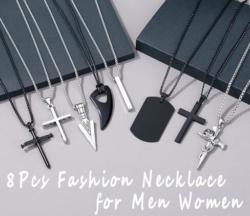 قلادة من مايباوتا للرجال مكونة من 8 قطع وسوار مطرز بحجر السج الأسود in Kuwait