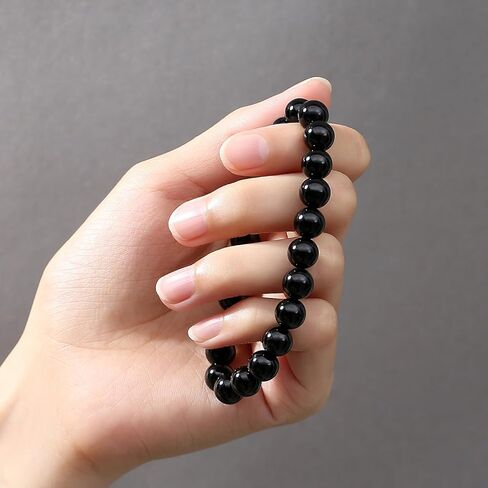 قلادة من مايباوتا للرجال مكونة من 8 قطع وسوار مطرز بحجر السج الأسود in Kuwait