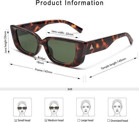 Retro Rectangle Sunglasses for Women Men 90s Frame Polarized Sun Glasses UV Protection Shades AP3689 in Kuwait