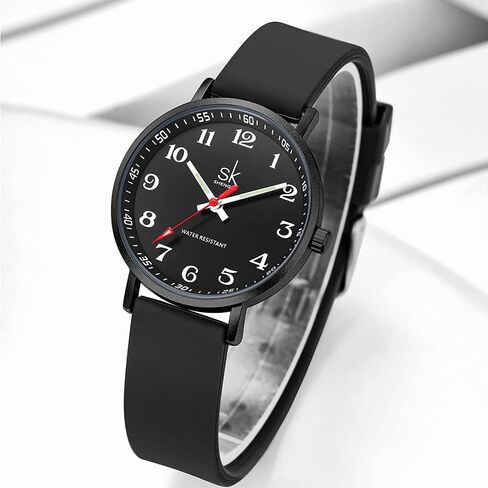 SHENGKE Casual Fashion Women Sport Watch Sweat Resistant Students Watch with Easy Read Dial and Silicone Band,Water Resistant in Kuwait