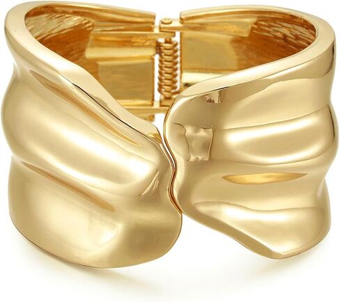 YBMYCM Chunky Gold Bangle Bracelet For Women Fashion Wide Bracelet Chunky Bracelet Gift Cuff Bracelet in Saudi Arabia