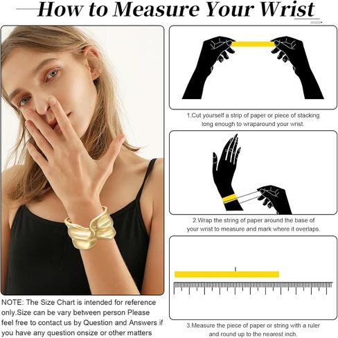 YBMYCM Chunky Gold Bangle Bracelet For Women Fashion Wide Bracelet Chunky Bracelet Gift Cuff Bracelet in Saudi Arabia