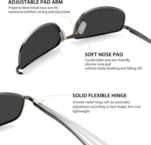 SUNGAIT Rectangle Polarized Sunglasses Men Small Retro Vintage Sun glasses for Women Men UV400 Protection in Saudi Arabia