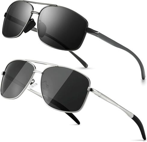 SUNGAIT Ultra Lightweight Rectangular Men’s Sunglasses and Square Aviator Sunglasses for Men UV400 Protection in Saudi Arabia