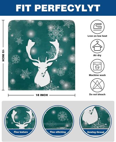 Savannan Dining Chair Back Covers, Merry Christmas Snowflake Polka Dot Gold White Chair Covers Chair Slipcovers Protective Covers for Holiday Party Festival Decoration, Set of 4 in Kuwait
