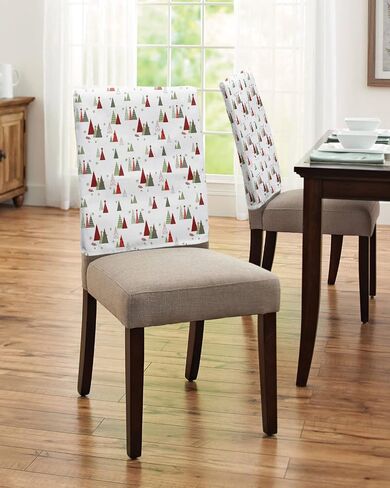 Savannan Dining Chair Back Covers, Merry Christmas Snowflake Polka Dot Gold White Chair Covers Chair Slipcovers Protective Covers for Holiday Party Festival Decoration, Set of 4 in Kuwait