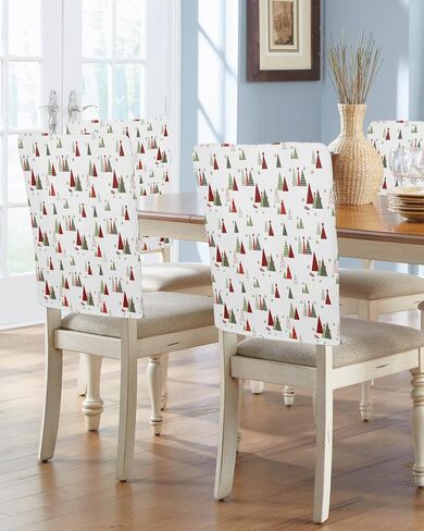 Savannan Dining Chair Back Covers, Merry Christmas Snowflake Polka Dot Gold White Chair Covers Chair Slipcovers Protective Covers for Holiday Party Festival Decoration, Set of 4 in Kuwait