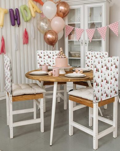 Savannan Dining Chair Back Covers, Merry Christmas Snowflake Polka Dot Gold White Chair Covers Chair Slipcovers Protective Covers for Holiday Party Festival Decoration, Set of 4 in Kuwait