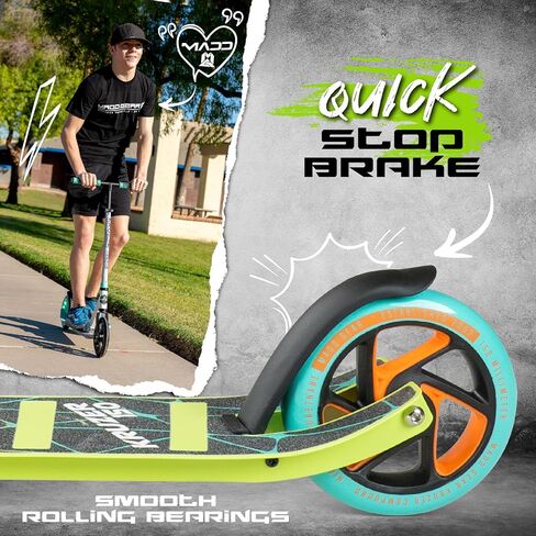 Madd Gear Aero 150 Kick Scooter - Suits Boys & Girls Ages 5+ - Max Rider Weight 220lbs - Large 6" Wheels - Lightweight Folding Design in Saudi Arabia