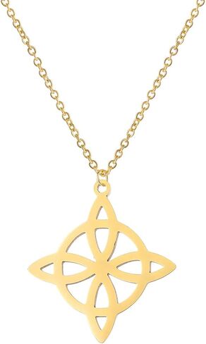 LIKGREAT Witches Knot Necklace Irish Celtic Knot Wiccan Necklace Wiccan Symbol Pendant Necklace Vintage Geometry Jewelry in Saudi Arabia