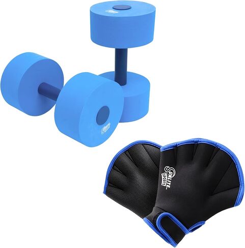 Sunlite Sports High-Density EVA-Foam Dumbbell Set, Water Weight, Soft Padded, Water Aerobics, Aqua Therapy, Pool Fitness, Water Exercise (Swim Gloves Pair) in Saudi Arabia