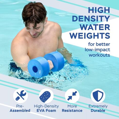 Sunlite Sports High-Density EVA-Foam Dumbbell Set, Water Weight, Soft Padded, Water Aerobics, Aqua Therapy, Pool Fitness, Water Exercise (Swim Gloves Pair) in Saudi Arabia