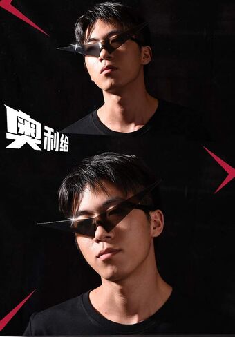 Anime Inspired Sunglasses Futuristic Comic Costume Cosplay Glasses Eyeglasses Large Pointy Triangle Black Pink for Women Men in Saudi Arabia