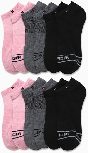 Tommy Hilfiger Women's No Show Socks - 12 Pack Soft Cushion Low Cut No Show Socks for Women - Women's Athletic Socks in Saudi Arabia