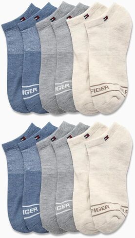 Tommy Hilfiger Women's No Show Socks - 12 Pack Soft Cushion Low Cut No Show Socks for Women - Women's Athletic Socks in Saudi Arabia
