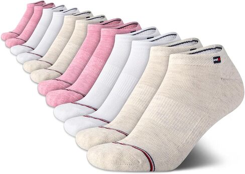 Tommy Hilfiger Women's No Show Socks - 12 Pack Soft Cushion Low Cut No Show Socks for Women - Women's Athletic Socks in Saudi Arabia