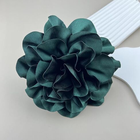 Satin Fabric Rose Flower Extra Large Big Brooches Camellia Flower Oversized Brooch Pin for Women Wedding Party Dance Banquet Dress Suit Ceremony Clothes Accessories Gifts 7.5in in Saudi Arabia