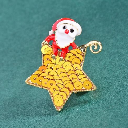 Festive Christmas Brooch Pin Sparkling Rhinestone Brooches for Women Holiday Accessories Decoration Fashion Elegant Xmas Pin Collection Jewelry Gifts in Saudi Arabia