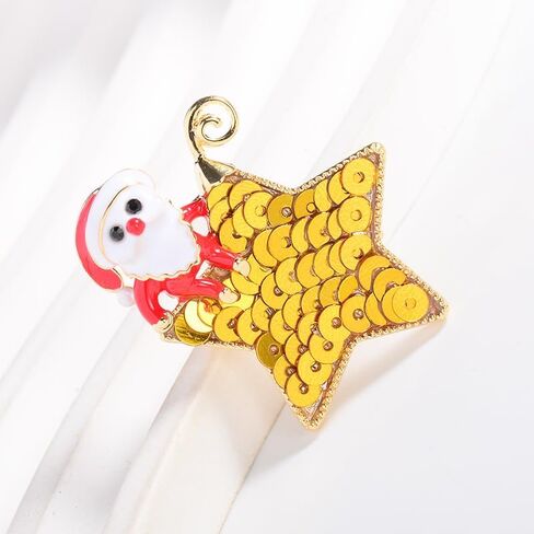 Festive Christmas Brooch Pin Sparkling Rhinestone Brooches for Women Holiday Accessories Decoration Fashion Elegant Xmas Pin Collection Jewelry Gifts in Saudi Arabia