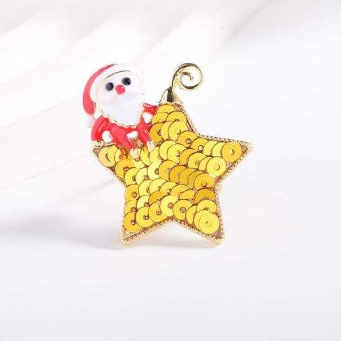 Festive Christmas Brooch Pin Sparkling Rhinestone Brooches for Women Holiday Accessories Decoration Fashion Elegant Xmas Pin Collection Jewelry Gifts in Saudi Arabia