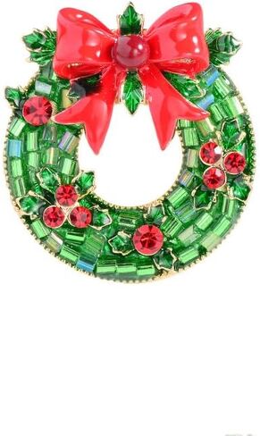 Festive Christmas Brooch Pin Sparkling Rhinestone Brooches for Women Holiday Accessories Decoration Fashion Elegant Xmas Pin Collection Jewelry Gifts in Saudi Arabia