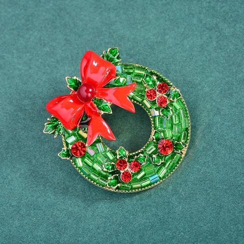 Festive Christmas Brooch Pin Sparkling Rhinestone Brooches for Women Holiday Accessories Decoration Fashion Elegant Xmas Pin Collection Jewelry Gifts in Saudi Arabia