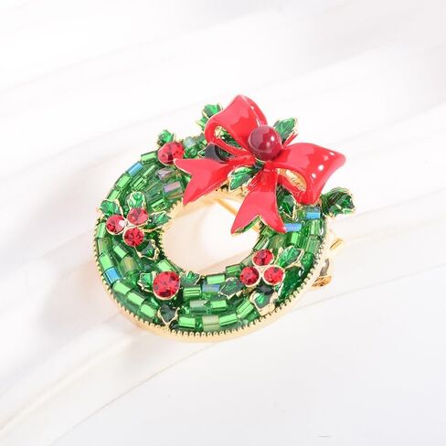 Festive Christmas Brooch Pin Sparkling Rhinestone Brooches for Women Holiday Accessories Decoration Fashion Elegant Xmas Pin Collection Jewelry Gifts in Saudi Arabia