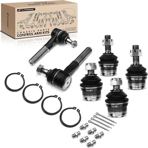 A-Premium Set of 6, Front Upper Lower Ball Joint, Outer Tie Rod End, Compatible with Ford F-150 1980-1993, Bronco 1980-1996 in Saudi Arabia