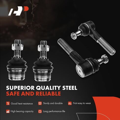 A-Premium Set of 6, Front Upper Lower Ball Joint, Outer Tie Rod End, Compatible with Ford F-150 1980-1993, Bronco 1980-1996 in Saudi Arabia
