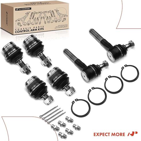 A-Premium Set of 6, Front Upper Lower Ball Joint, Outer Tie Rod End, Compatible with Ford F-150 1980-1993, Bronco 1980-1996 in Saudi Arabia