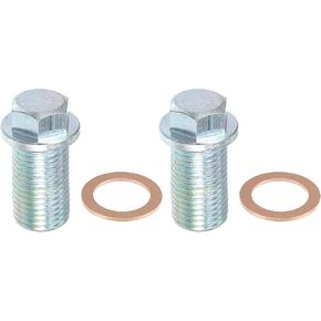 X AUTOHAUX 2 Pcs M14x1.5 Steel Engine Oil Drain Plug Screw with Seal Ring for Mercedes-Benz for Dodge Caravan for Jeep Compass Silver Tone