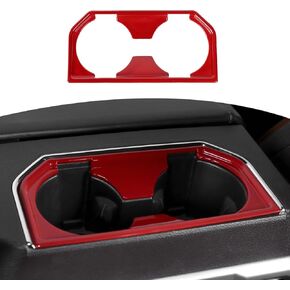 RT-TCZ for F150 Center Console Rear Cup Holder Panel Trim Cover Red for Ford F150 2015-2020 Red Interior Accessories