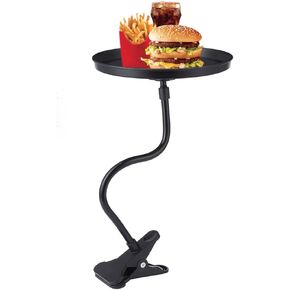 JSCARLIFE Car Food Tray Holder, Adjustable Car Snack Tray 360-degree Swivel Dining Table Clip Type Storage Tray