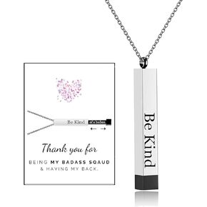 Be Kind Of A Badass Necklace,To My Badass Squad Necklace We Always Have Each Other's Back Tubes Pendant With Hidden Message Necklaces Friendship Jewelry Gifts For My Best Friend