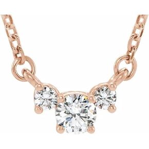 1-3 Carat Classic Past Present Future 3 Stone Diamond Pendant Necklace Basic Collection (L-M Color I1 Clarity) + 16" Silver Chain