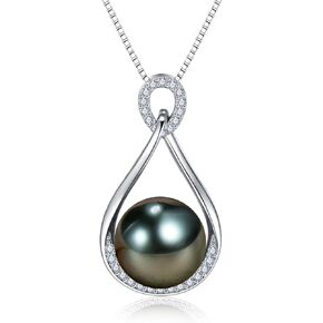 Gifts for Women Wife-Tahitian-Black-Pearl-Necklace-Gift for Wife Wedding Anniversary Birthday Jewelry-Mom Girlfriend Her Mothers Day Gifts for Mom Women Valentines Day Christmas Day Gifts
