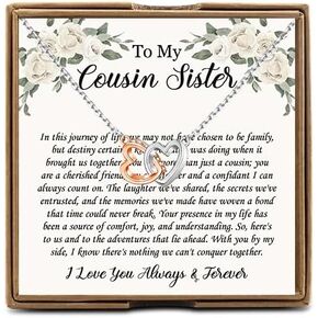 OKEYCH Cousin Best Friend Gift To My Cousin Sister Necklace Besties BFF Soul Sister Jewelry Cousin Birthday Wedding Gift for Women