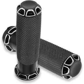 Motorcycle Black Hand Grips - 1 Inch Handlebar Grips Universal Black Street Glide Flhx Handgrip Compatible with Harley Davidson Touring Glides Electronic Throttle Grips 2008-2023