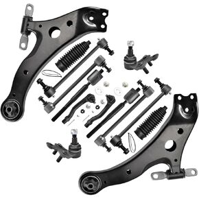 ASTARPRO - 14pc Front End Suspension Kit for 2002-2003 Toyota Camry Lexus ES300 2 Lower Control Arms 2 Ball Joints 4 Outer & Inner Tie Rods 2 Boots & Bellows 4 Front & Rear Sway Bars Replacement