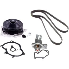 Coolant Thermostat + Water Pump + Gaskets + Belt for Porsche 996 911