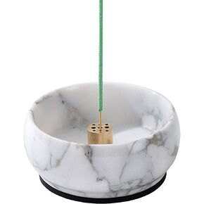 Incense Holder, Natural Marble Incense Holder for Sticks with 9 Incense Holes, Handmade Incense Stick Burner Ideal for Smudging, Incense Burning, Decoration