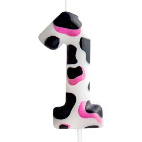 6th Birthday Candle Cow Number 6 Candle Cow Cake Decoration Birthday Party Supplies Holy Cow Birthday Happy Pink White Cow Themed Cake Topper Candle for Kids Boy Girl Party Decor Supplies