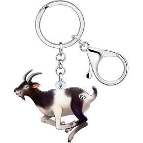 WEVENI Cute Goat Gifts Acrylic Goats Keychain Farm Animals Keyring Sheep Charms Car Key Accessories For Women