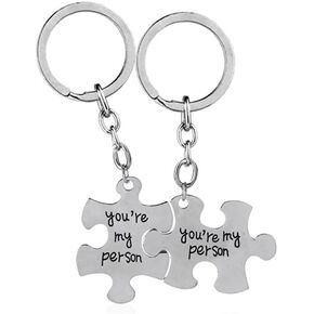 My Person Puzzle Piece Heart Keychain His Crazy Love Her Weirdo Valentines Day Him Boyfriend