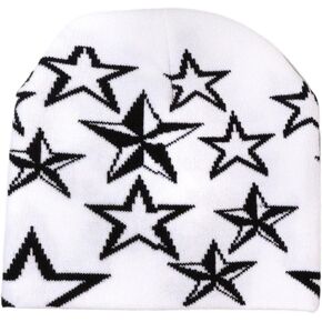 Y2K Cute Hat Men Women Quality Cap Warm Cap Star Beanie Gothic Spider Pattern Acrylic Y2k Knitted Hat