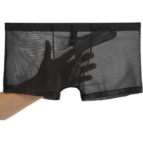 Men's See Through Mesh Trunks Underwear Seperate Elephant Nose Boxer Briefs